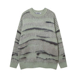 Men's Striped Colorblock Crewneck Knit Sweater 00686086U