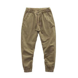 Men's Solid Color Elastic Waist Casual Cargo Pants 56274377Z