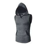 Men's Casual Colorblock Hooded Loose Breathable Sports Tank Top 85571588M