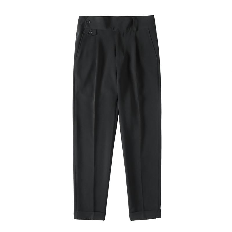 Men's British Style High Waist Straight Suit Pants 00533447M