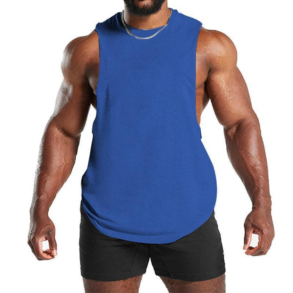 Men's Solid Loose Sleeveless Sports Fitness Tank Top 56829960Z