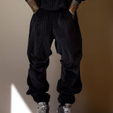 Men's Velvet Striped Loose Track Pants 31512363X