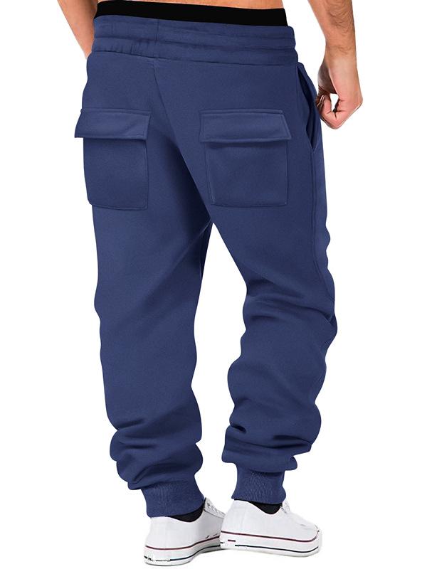 Men's Sports Solid Color Multi-Pocket Sweatpants 05181670Y