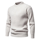 Men's Solid Color Crew Neck Knitted Pullover Sweater 72547782X