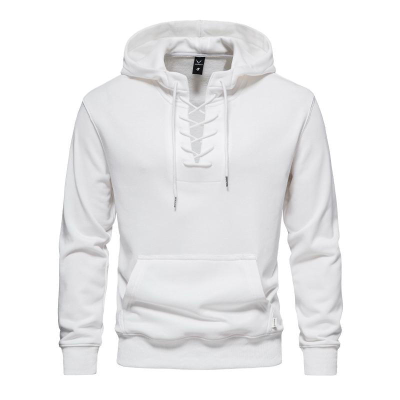 Men's Solid Cotton Loose Fit Hoodie 91105214X