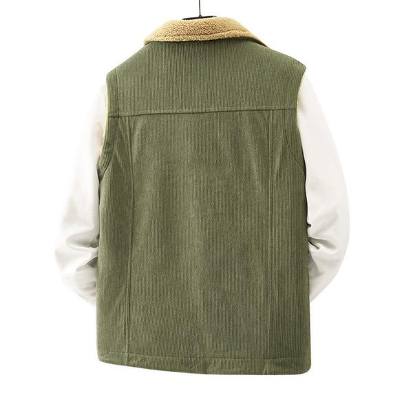 Men's Vintage Corduroy Lined Polar Fleece Vest 65904077Y