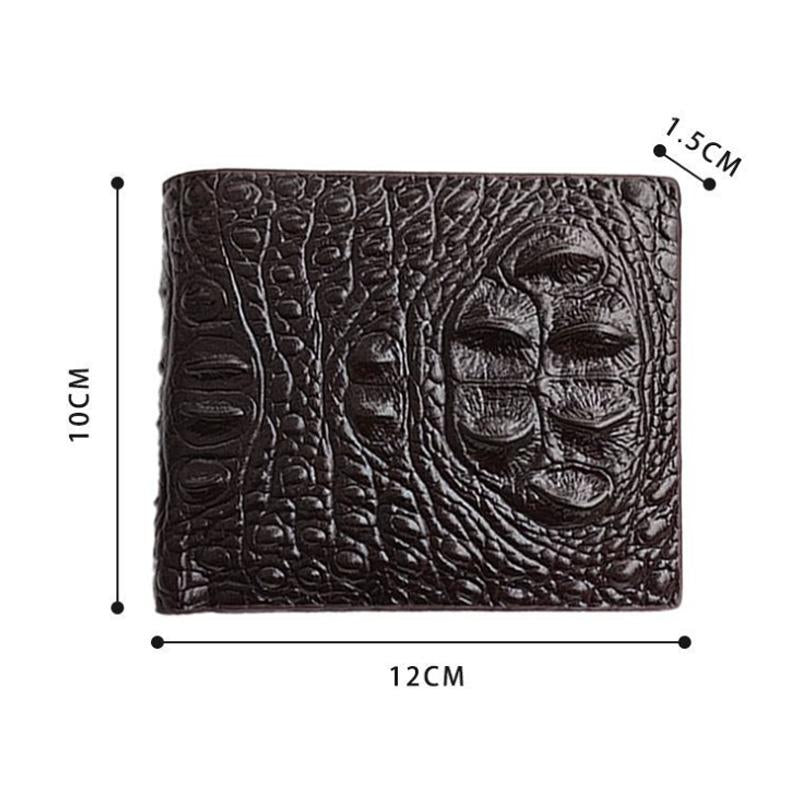 Portefeuille court vintage multi-cartes pour homme avec tête de crocodile 72231672U