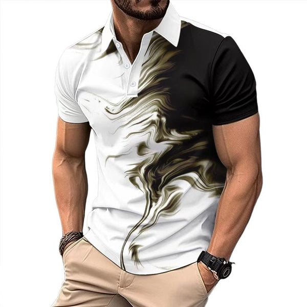 Men's Casual Printed Short-sleeved POLO Shirt 91163450X