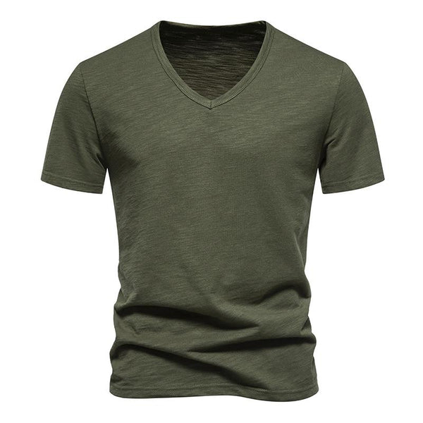 Men's Casual Bamboo Cotton V-Neck Short Sleeve T-Shirt 40233714X