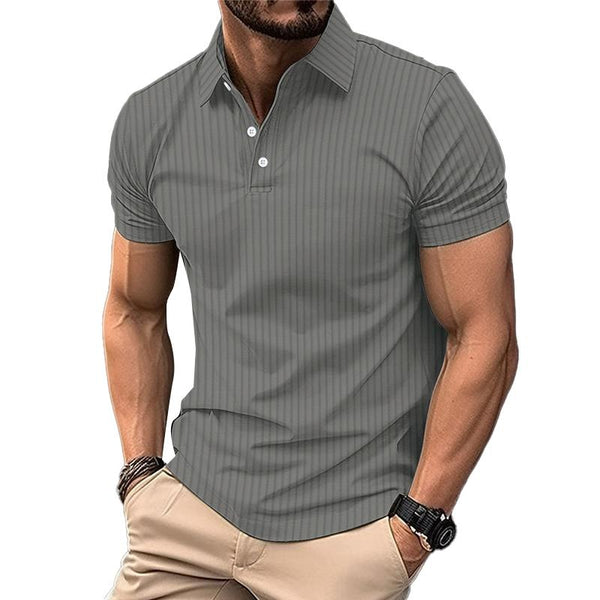 Men's Casual Stretch Pit Article Fabrics Short Sleeve Polo Shirt 94823474Y