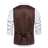 Men's Solid Color Multi-Pocket Suede Retro Vest 36145189X