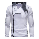Men's Contrasting Color Zip Hooded Long Sleeve Sweatshirt 09634652X