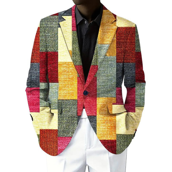 Men's Vintage Contrasting Lapel Blazer 86586205X