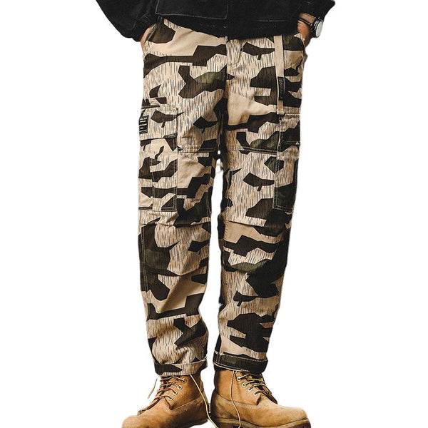 Men's Retro Loose Straight Camouflage Cargo Pants 71036219X