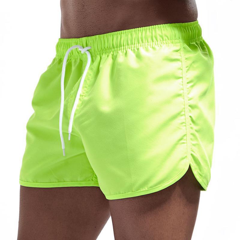 Men's Solid Drawstring Elastic Waist Quick-dry Sports Fitness Shorts 31014794Z