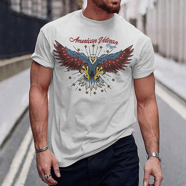 Men's Casual American Eagle Crew Neck Short Sleeve T-Shirt 94936082TO