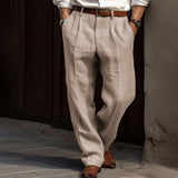 Men's Casual Thin Linen Breathable Loose Suit Pants 80989064M