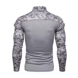 Men's Classic Casual Camouflage Stitching Zipper Stand Collar Long Sleeve T-shirt 41071004K