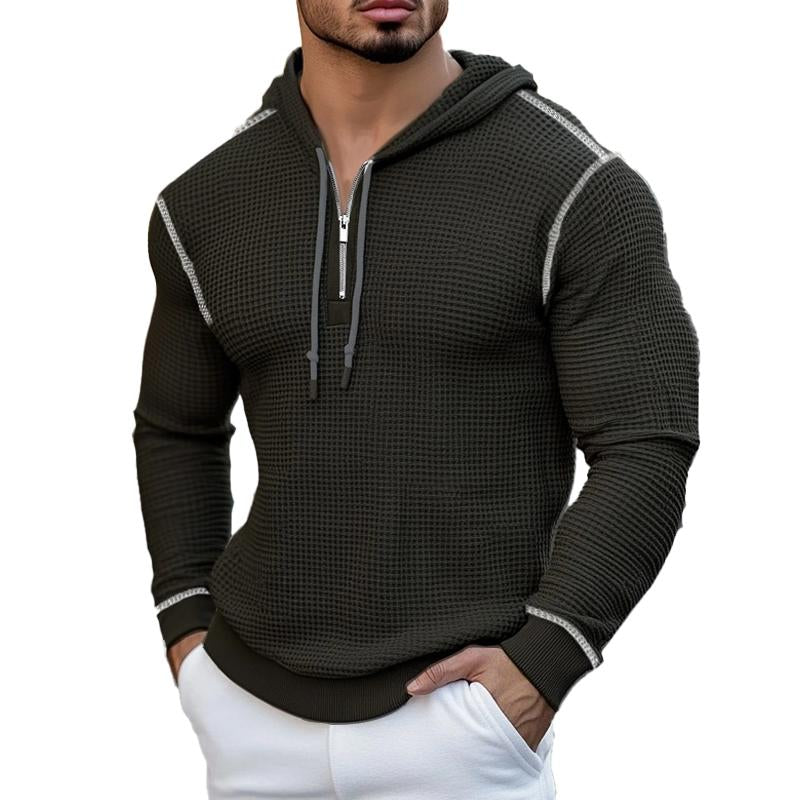 Men's Waffle Casual Zip-Up Hoodie 83890929X