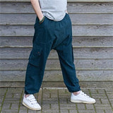 Men's Cotton and Linen Solid Color Multi-pocket Outdoor Pants 71820417X
