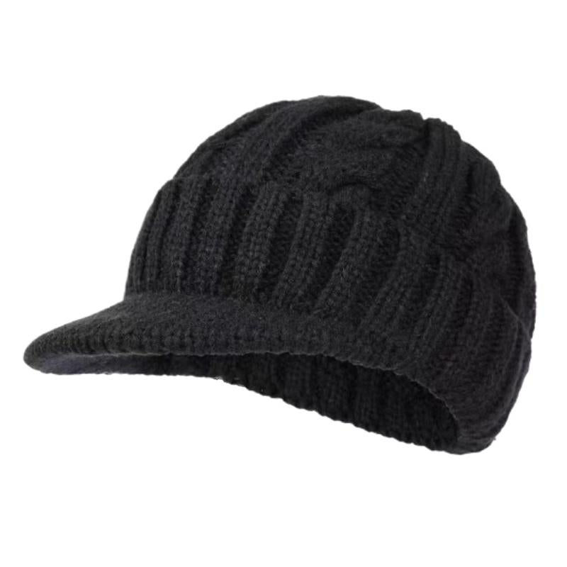 Men's Retro Twisted Short Brim Knitted Hat 59628380TO