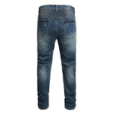 Men's Zipper Decorated Jeans Straight Leg Pants 37961676X