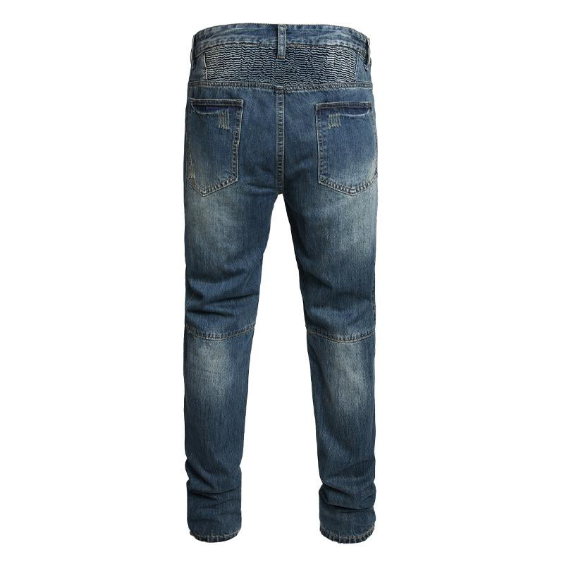 Men's Zipper Decorated Jeans Straight Leg Pants 37961676X