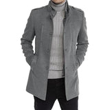 Men's Stand Collar Solid Color Zipper Jacket Fake Two-Piece Coat 49443172X