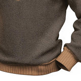 Men's Colorblock Knitted Stand Collar Pullover Sweater 52110443X