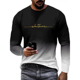 Men's Gradient Printed Casual Fashion Long Sleeve T-shirt 50880878X