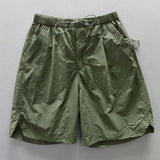 Men's Vintage Washed Thin Elastic Waist Cargo Shorts 62641750M