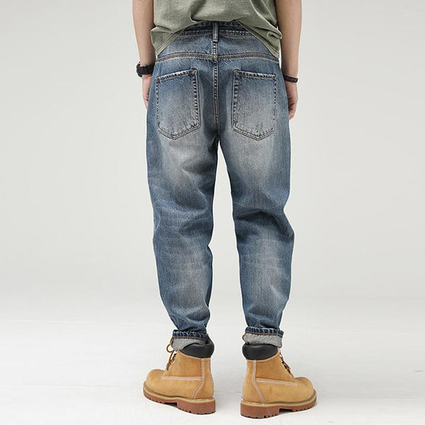 Men's Vintage Loose Denim Straight Leg Jeans 34657185Y