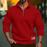 Men's Fleece Printed Casual Sports Lapel Loose Zipper Sweatshirt 56444024X