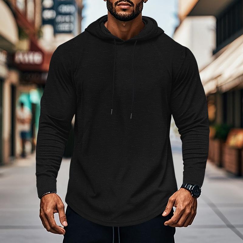 Men's Casual Sports Long-Sleeved Hooded T-Shirt 71239106Y