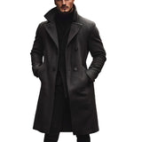 Men's Casual Loose Solid Color Long Coat 52261489X