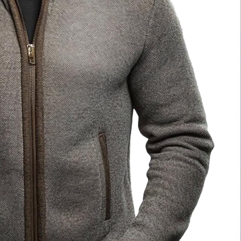 Men's Casual Stand Collar Zipper Thick Jacket 15565414X