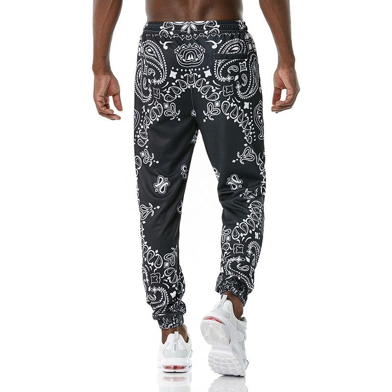 Men's Retro Palace Style Printed Casual Drawstring Trousers 43326143TO