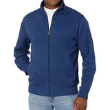 Men's Solid Zip-Up Stand Collar Sweatshirt Jacket 36406582Y