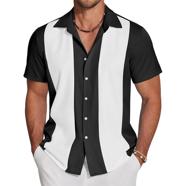 Men's Casual Striped Short Sleeve Shirt 57556807X