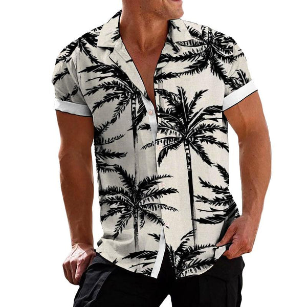 Men's Vintage Coconut Hawaiian Lapel Short Sleeve Shirt 85848457TO