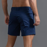 Men's Casual Solid Color Cotton Suit Shorts 81546587Y