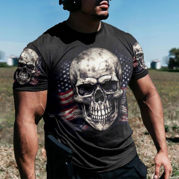 Men's Casual American Round Neck Short Sleeve T-Shirt 66832058TO
