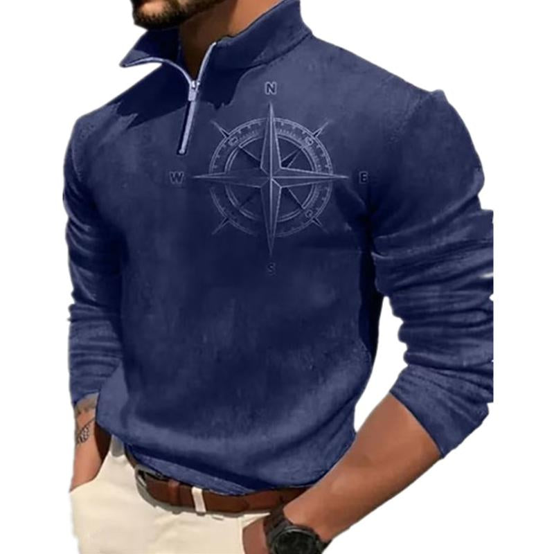 Men's Retro Printed Long Sleeve Zipper Sweatshirt 31089866X