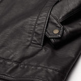 Men's Vintage Zipper Lapel Leather Jacket 75911876X