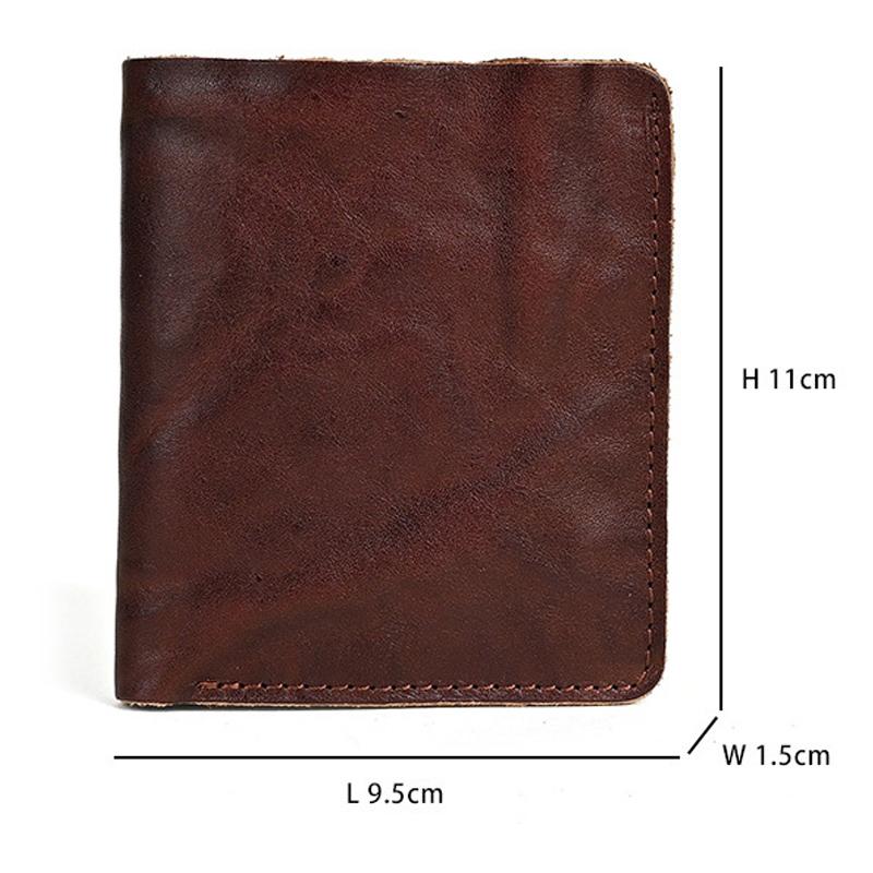 Men's Vintage Top Layer Cowhide Distressed Wrinkled Wallet 38909310U