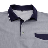 Men's Short Sleeve Stretch Denim Polo Shirt 66155478X