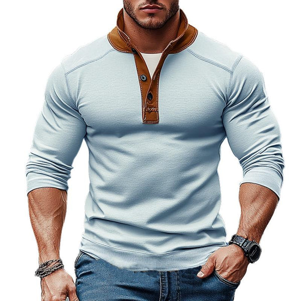 Men's Colorblock Stand Collar Long Sleeve Sweatshirt 05996504X