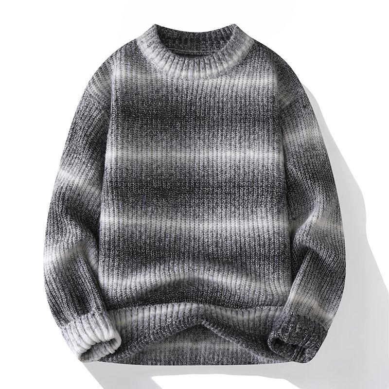 Men's Striped Crew Neck Knitted Sweater 91188011U