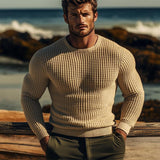 Men's Khaki Jacquard Knit Sweater 49143968U