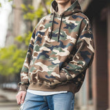 Men's Casual Outdoor Cotton Camouflage Long Sleeve Hoodie 71596342M